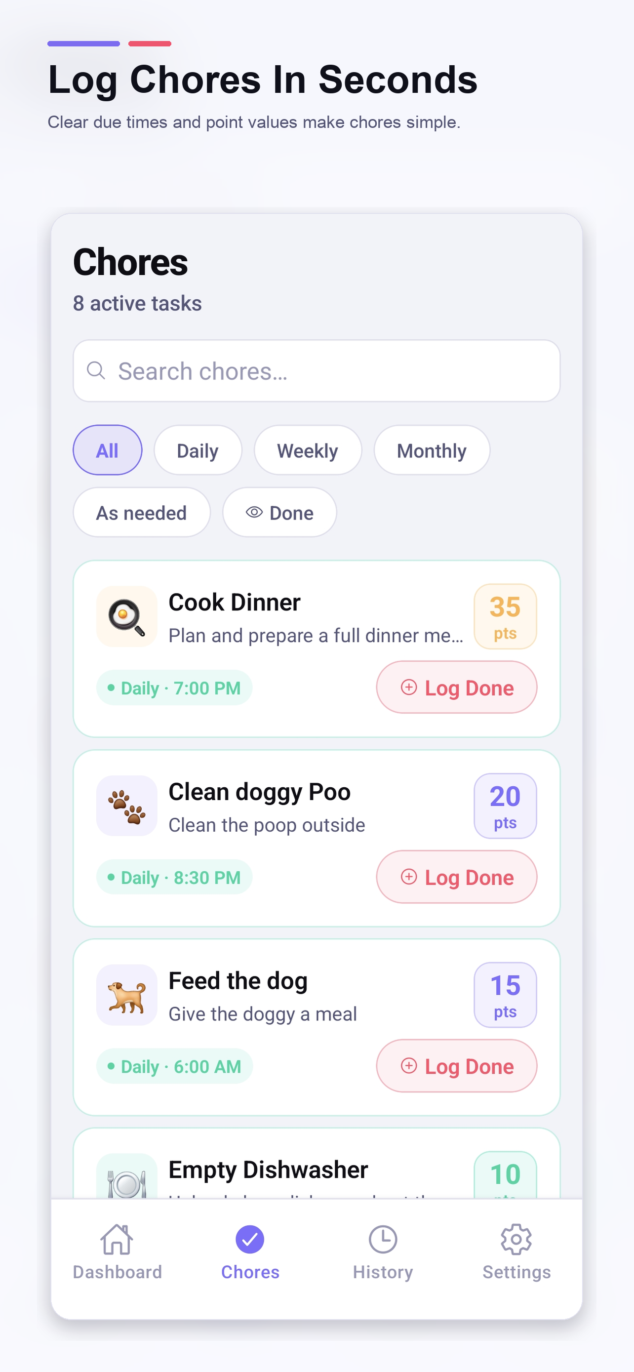 ChoreEquity Dashboard