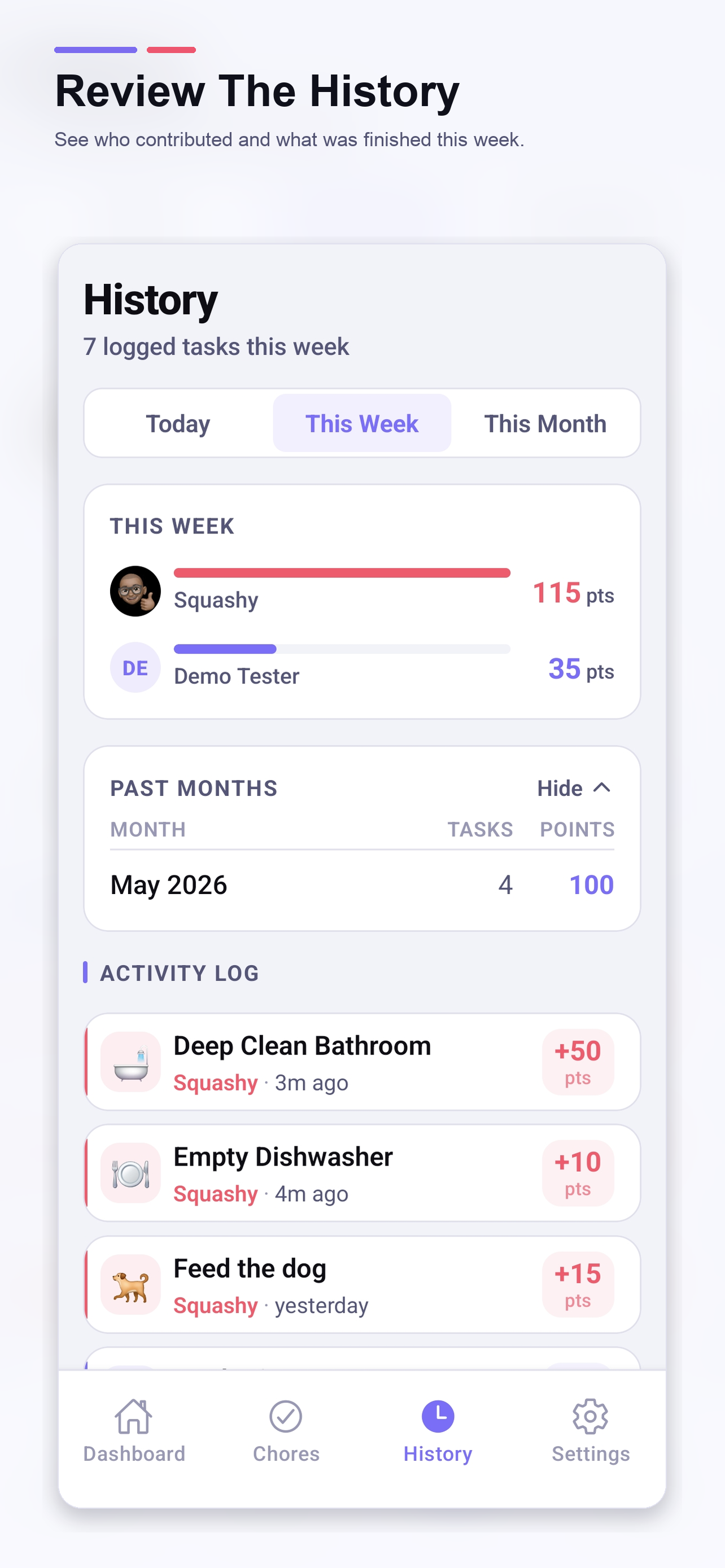 ChoreEquity Quick Log